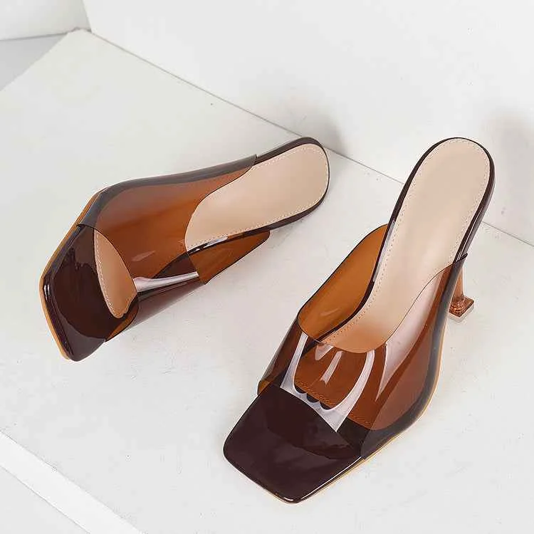 Lucid pvc Square-toe High heeled Sandals - Woolova