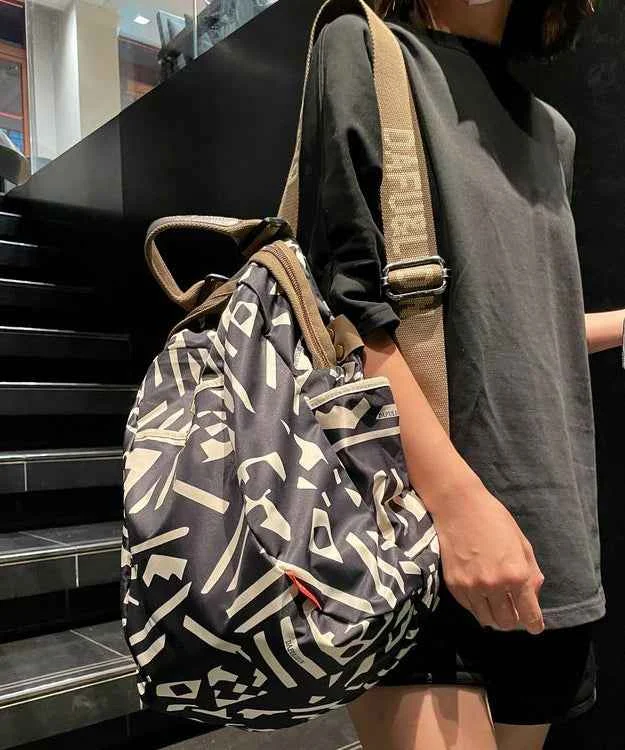 Casual Black Print Solid Durable Backpack Bag - Woolova