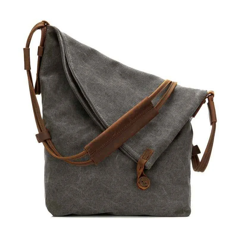 DIY Vintage Women dark gray Crossbody Bag - Woolova