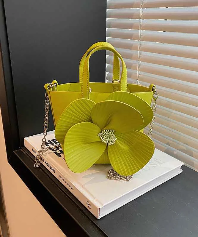 Fine Green Floral Patchwork Faux Leather Tote Handbag - Woolova