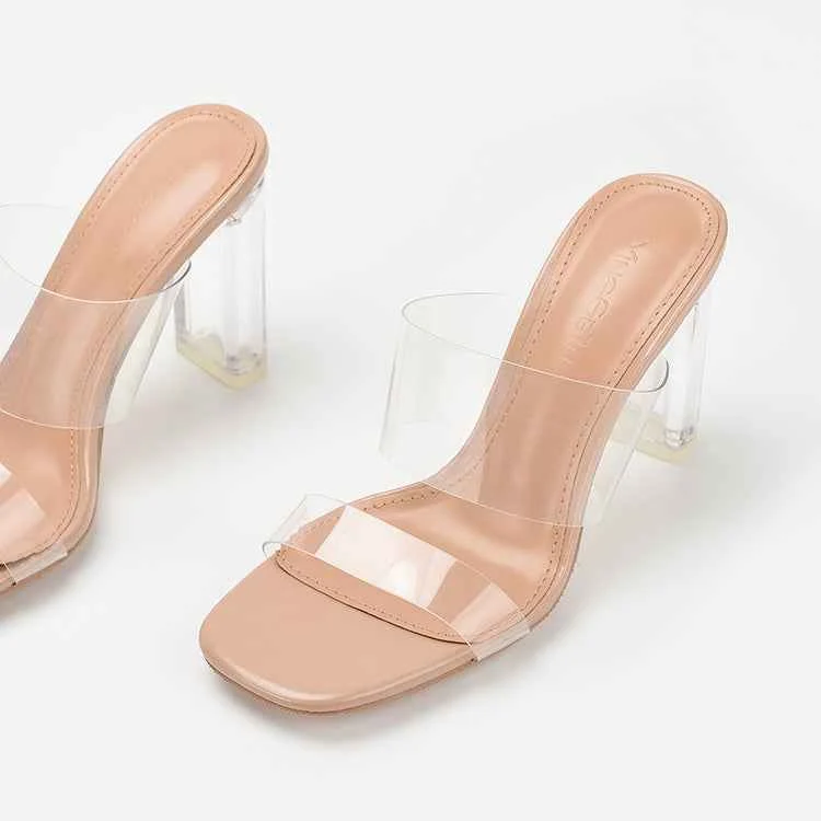 Flip Flops With High Transparent Heels - Woolova