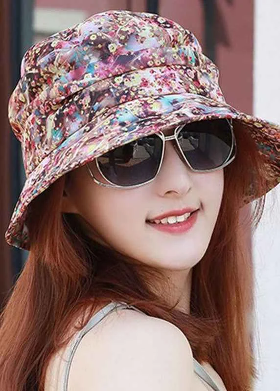 Modern Coffee Print Patchwork Floppy Sun Hat - Woolova