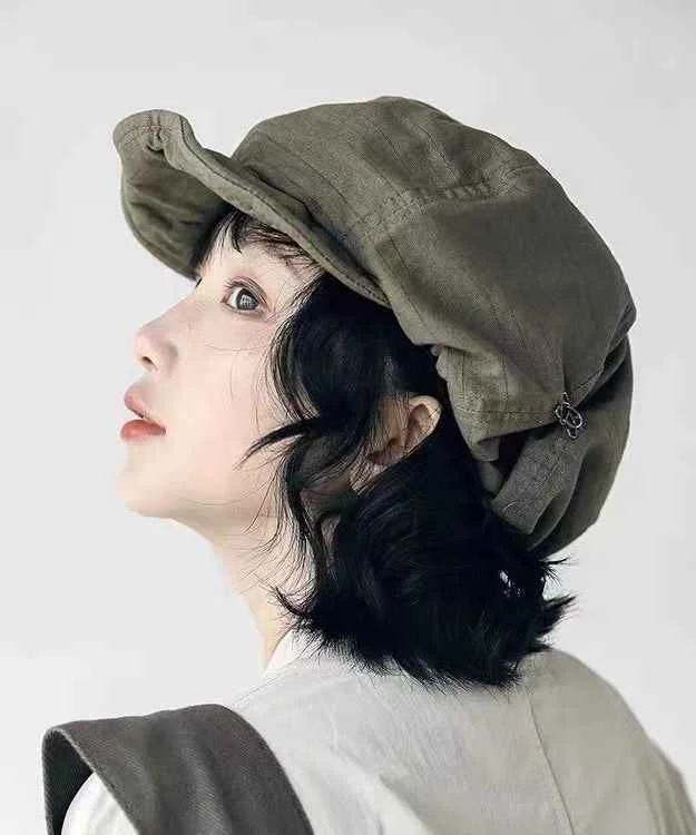 Original Design Green Stylish Patchwork Beret Hat - Woolova