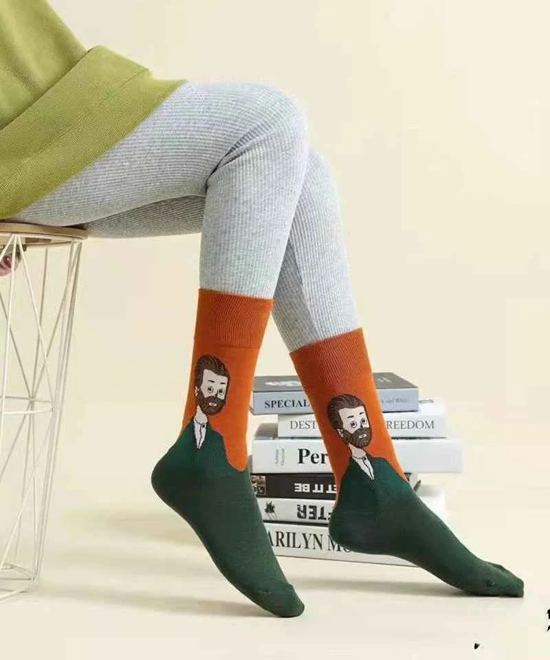 Originality Cartoon Jacquard Cotton Crew Socks - Woolova