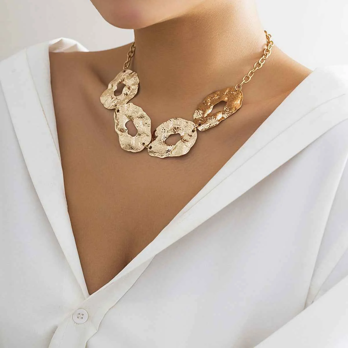 Irregular Liquid Metal Fluid Necklace&Belt - Woolova