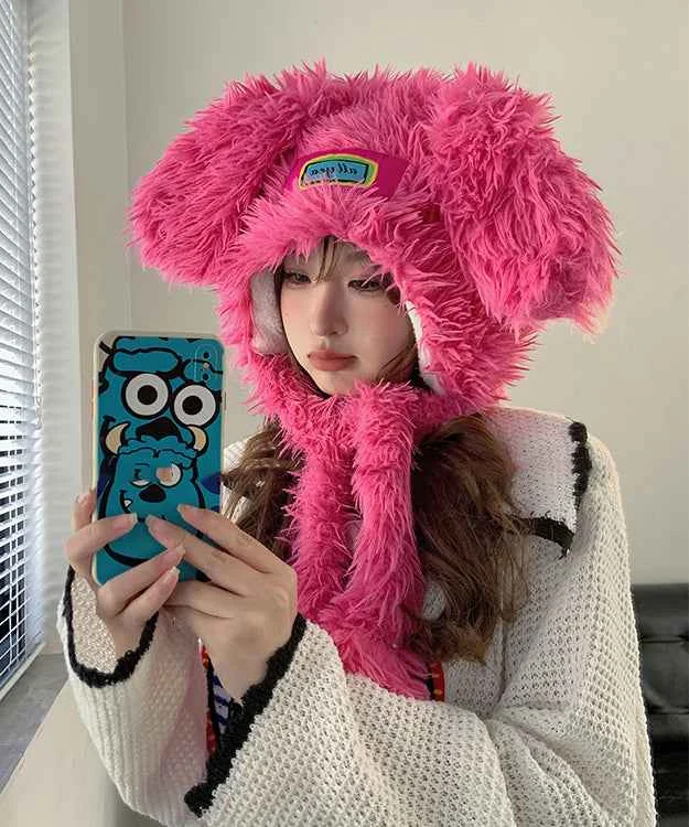 Stylish Rose Warm Fuzzy Wool Lined Bonnie Hat - Woolova