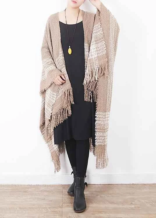 fashion women oversize tassel scarf knitting small fresh cloak sacarfes - Woolova