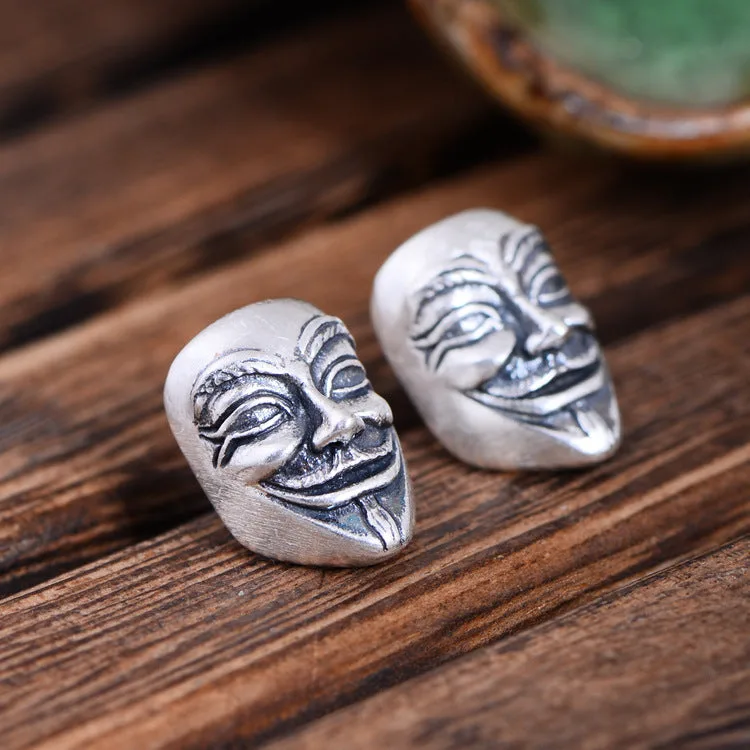Clown Mask Stud Earrings-Woolova