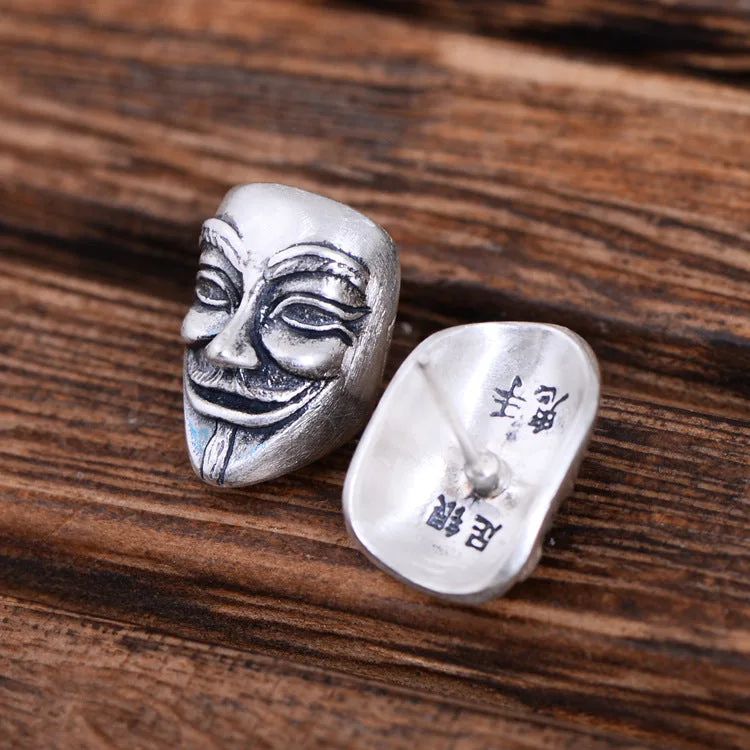 Clown Mask Stud Earrings-Woolova