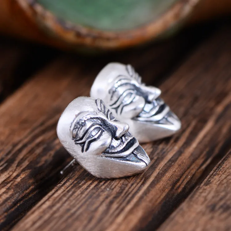 Clown Mask Stud Earrings-Woolova