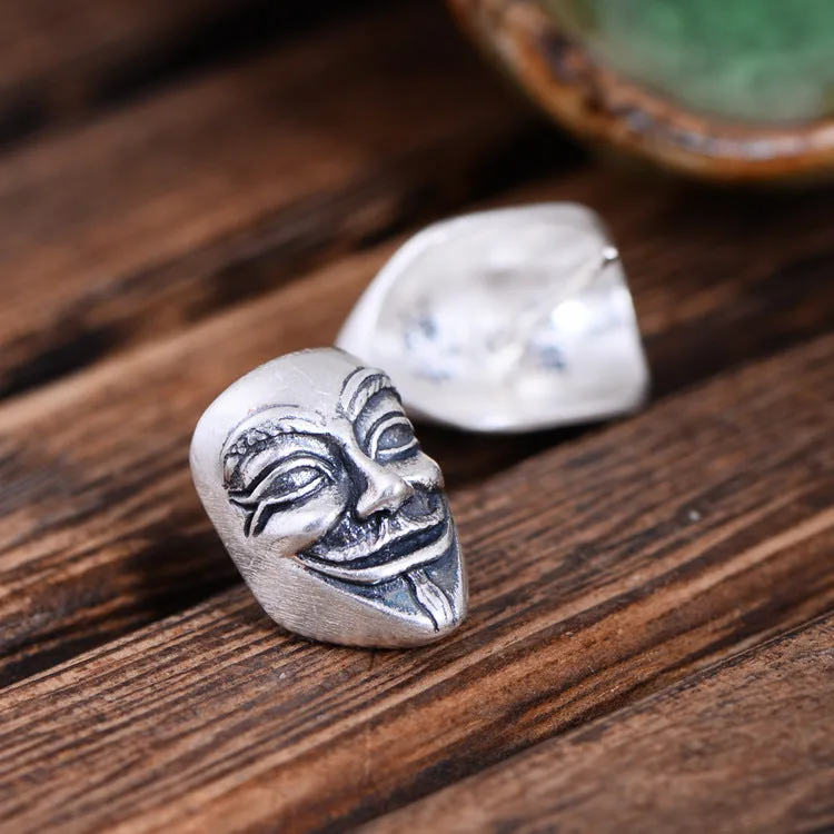 Clown Mask Stud Earrings-Woolova