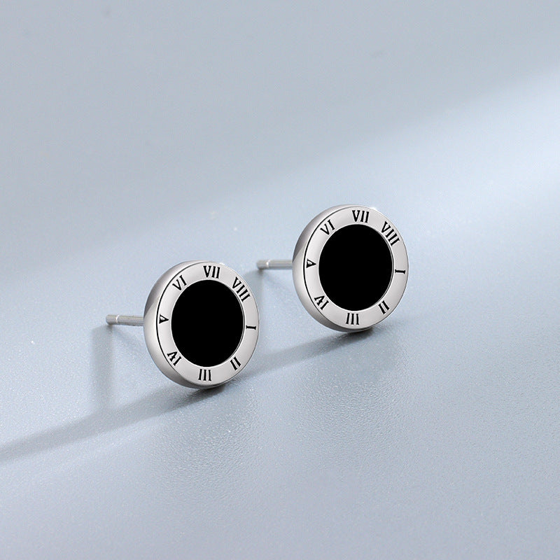 Roman Numeral Stud Earrings-Woolova