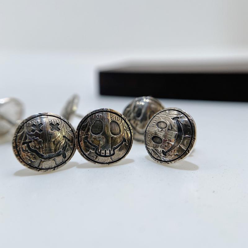 Vintage Skull Hip Hop Stud Earrings-Woolova