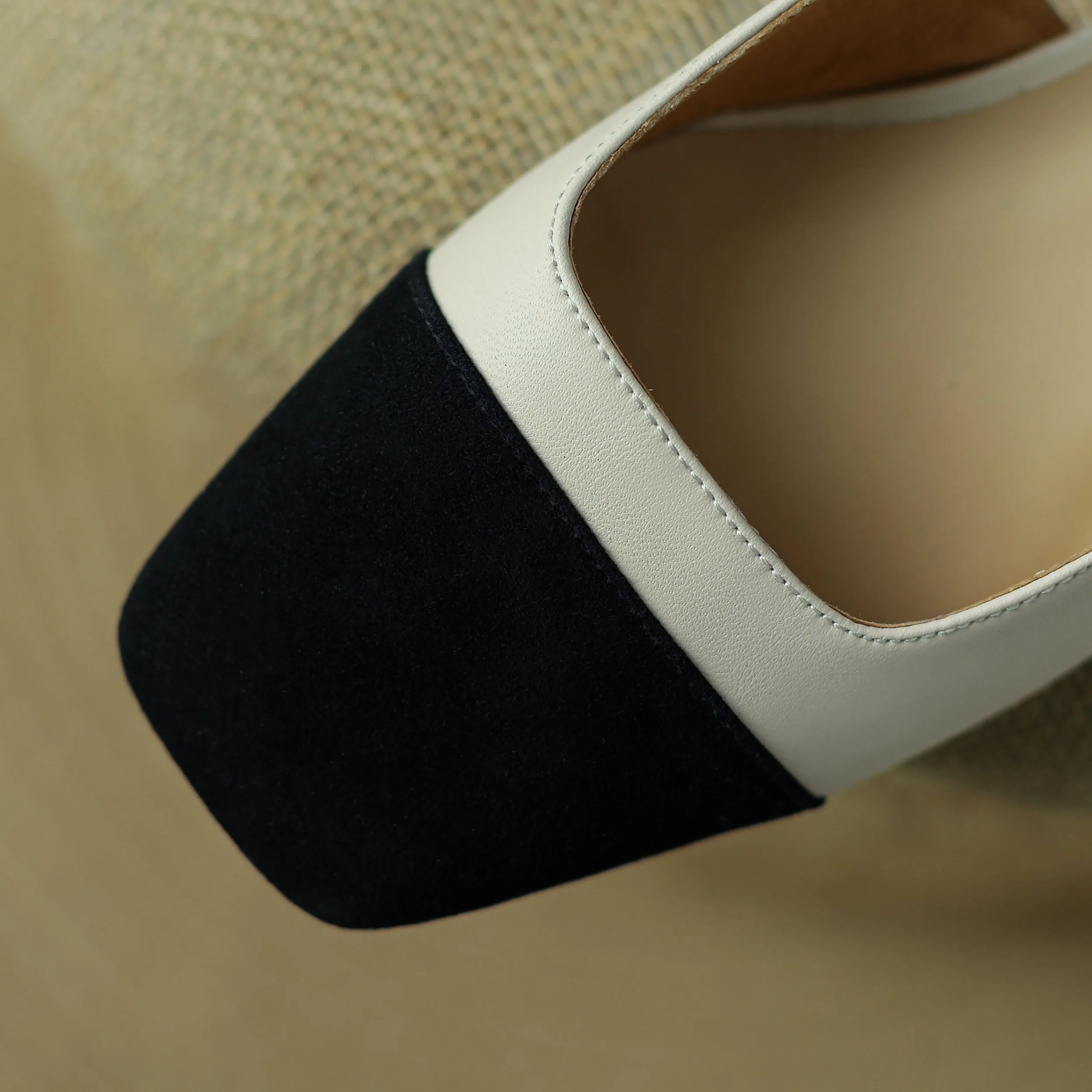 Leather Slingback Heels for Women Strap Closed Toe-Woolova