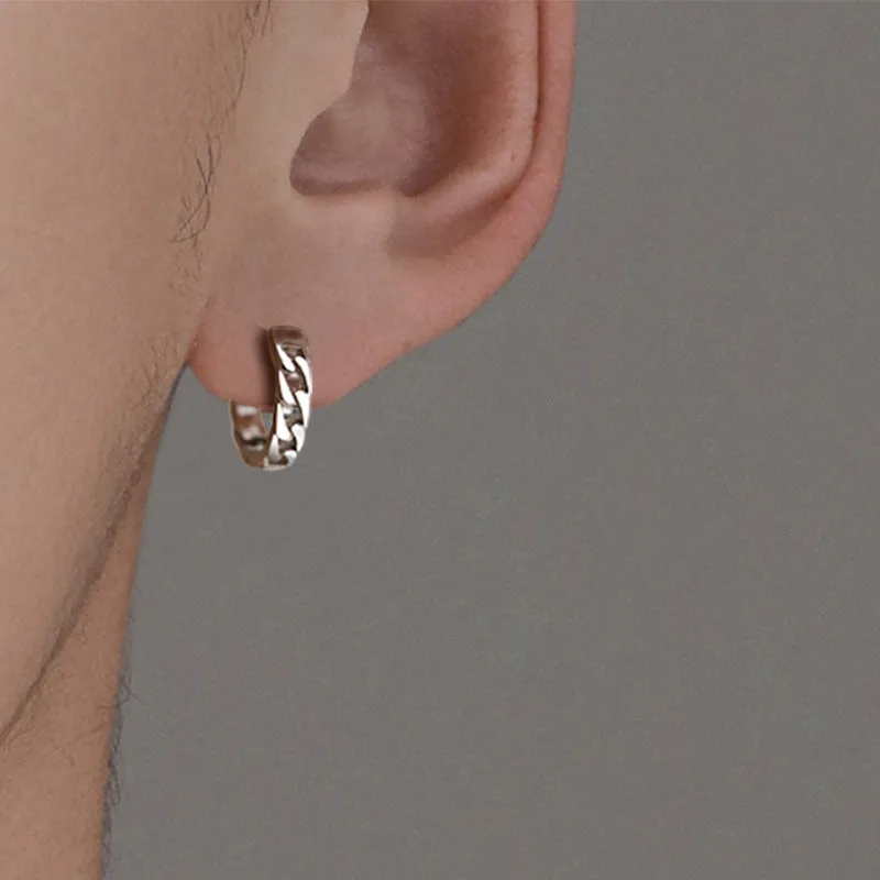 Chain Hoop Earrings-Woolova