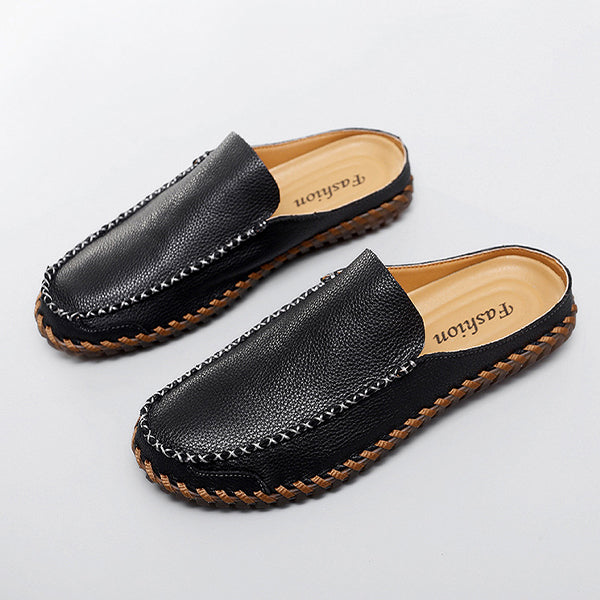 MEN'S LUXURY LEATHER MOC SANDALS SHOES MUA2874E6I-Woolova