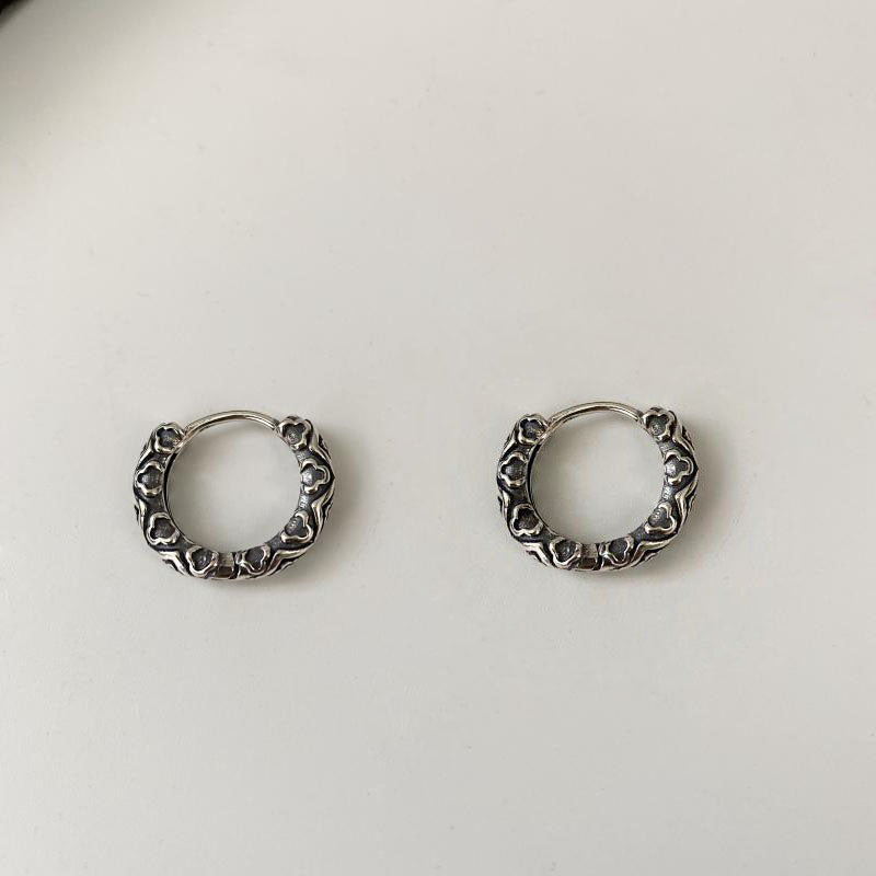 Vintage Vine Hoop Earrings-Woolova