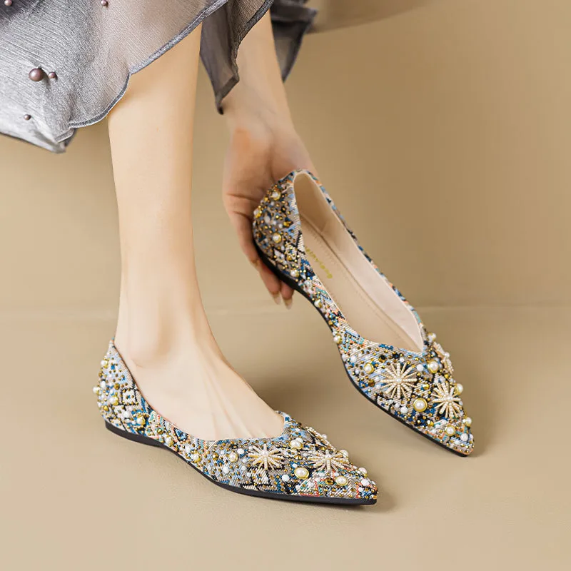Women Fashion Crystal Casual Flats Shoes-Woolova
