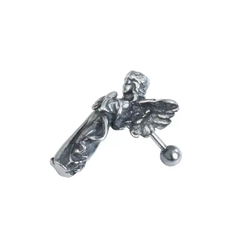 Vintage Angel Stud Earrings-Woolova
