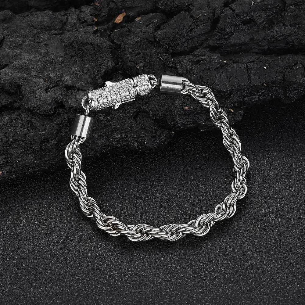6MM Diamond Buckle Twist Rope Chain-Woolova