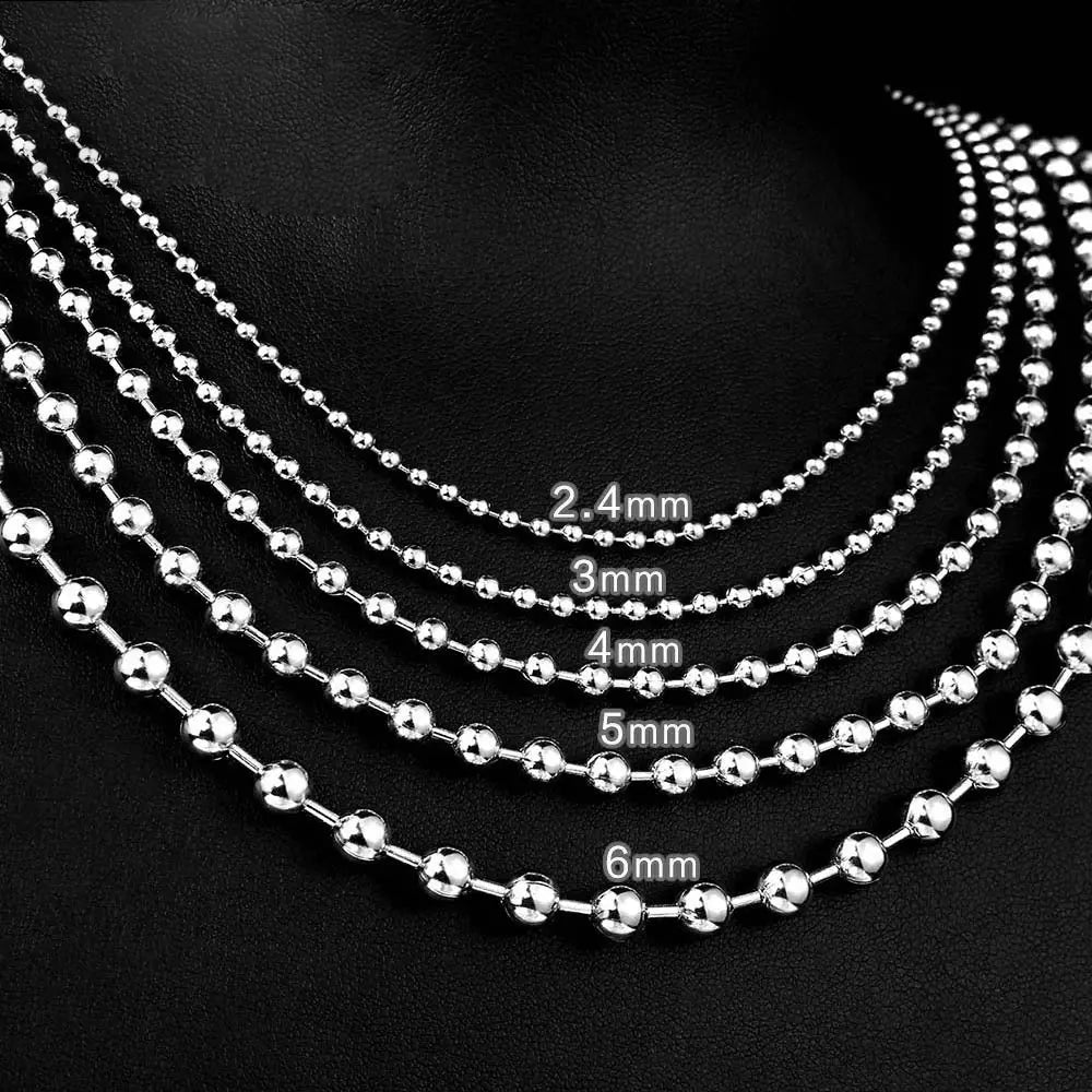 Ball Bead Chain Stainless Steel Necklace-Woolova