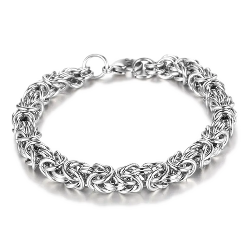 Byzantine Link Stainless Steel Bracelet-Woolova