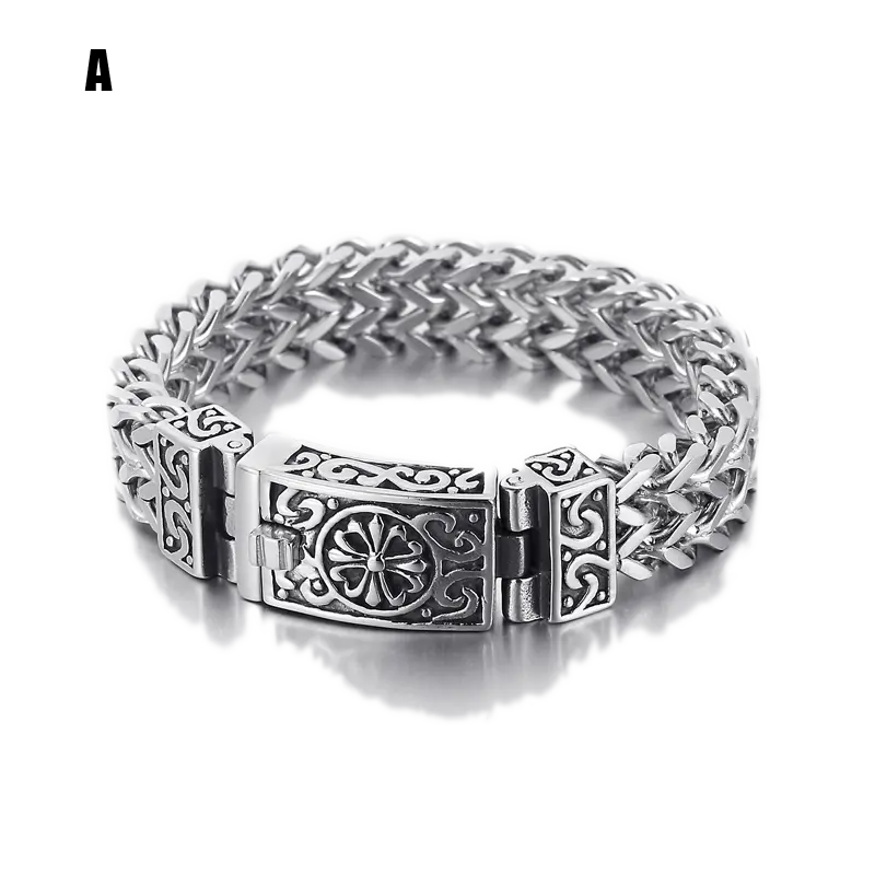 Double Layer Wheat Link Stainless Steel Bracelet-Woolova