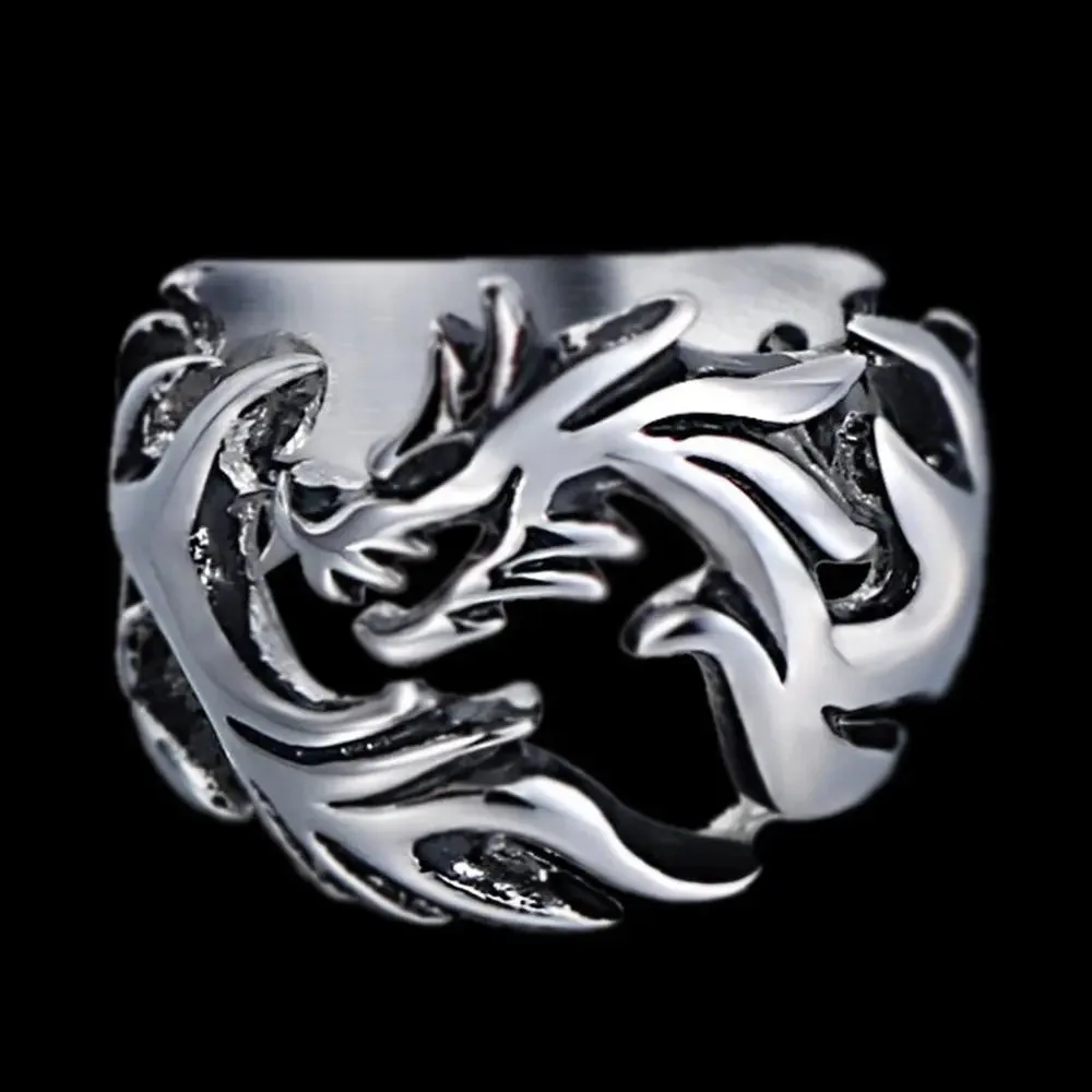 Dragon Stainless Steel Vintage Ring-Woolova