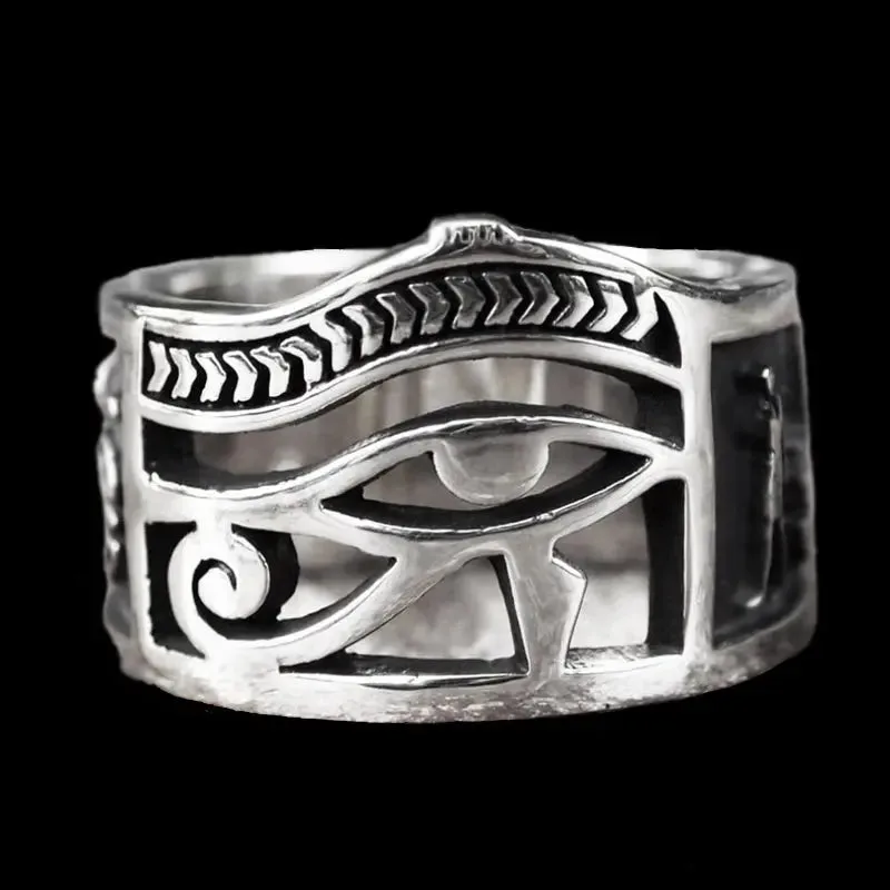 Egyptian Eye of Ra Stainless Steel Ring-Woolova