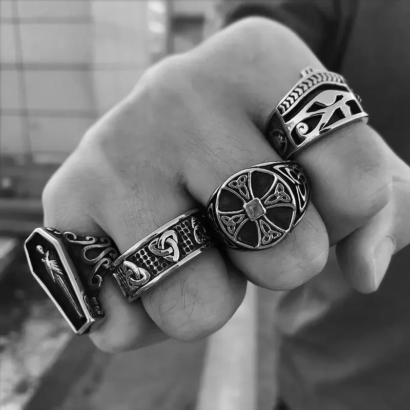 Egyptian Eye of Ra Stainless Steel Ring-Woolova
