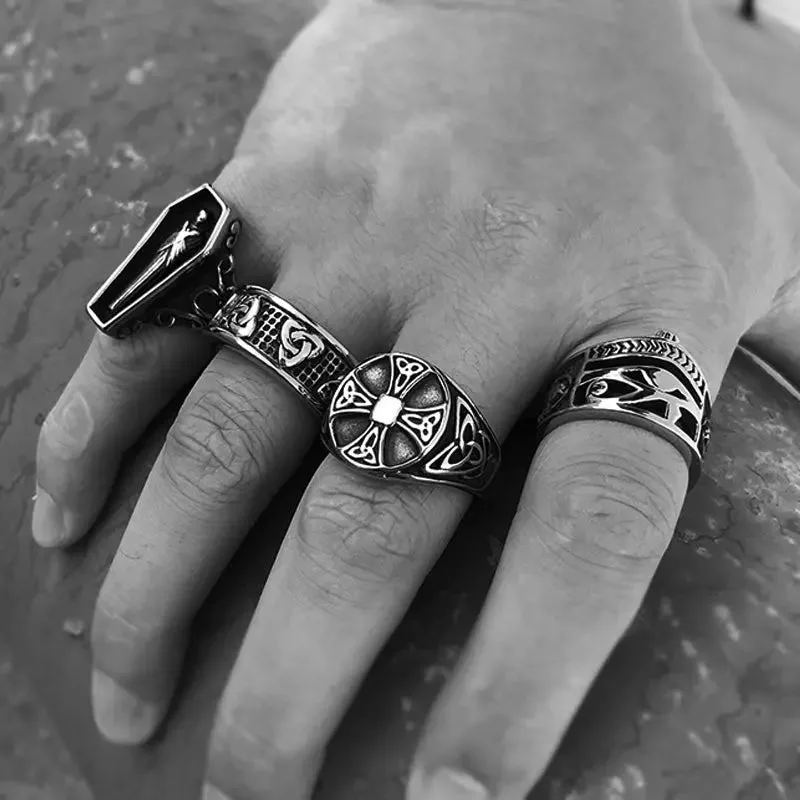 Egyptian Eye of Ra Stainless Steel Ring-Woolova