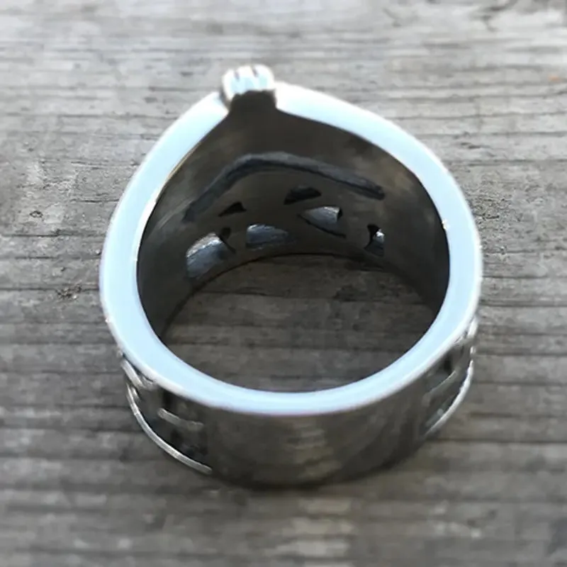 Egyptian Eye of Ra Stainless Steel Ring-Woolova