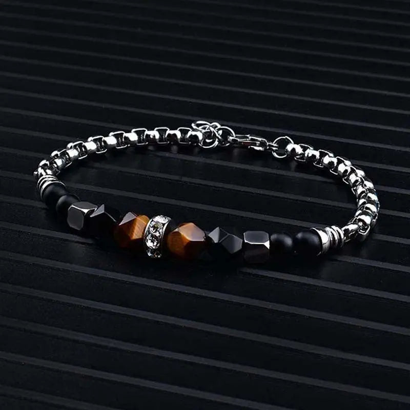 Faceted Tiger-Eye Bracelet-Woolova