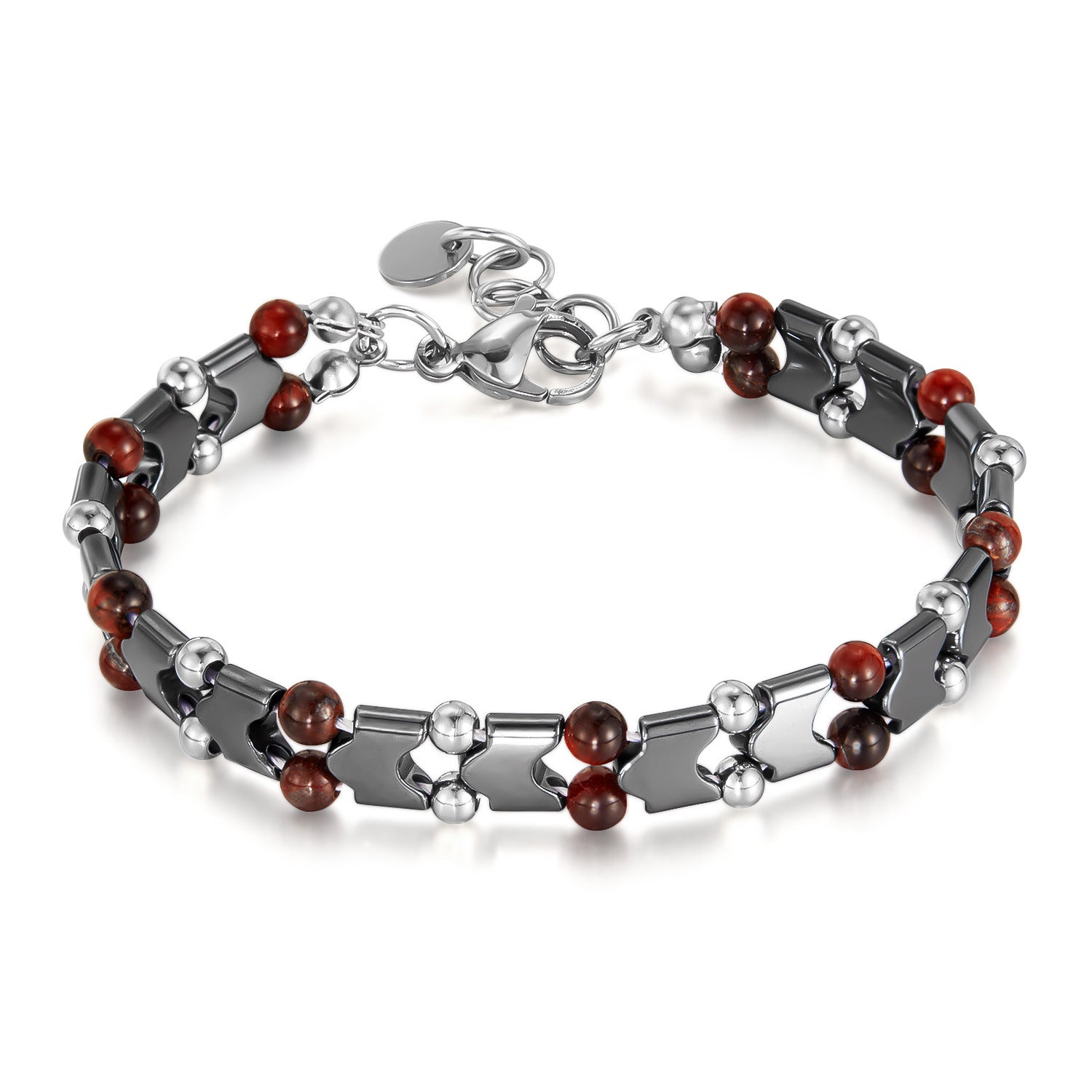 Gemstone Beaded Slim Strap Bracelet-Woolova