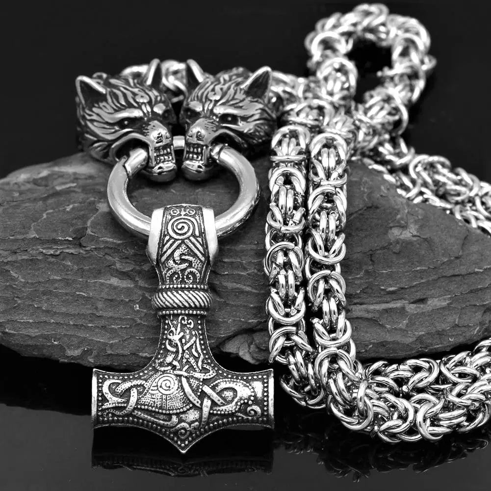 Hammer Stainless Steel King Necklace-Woolova