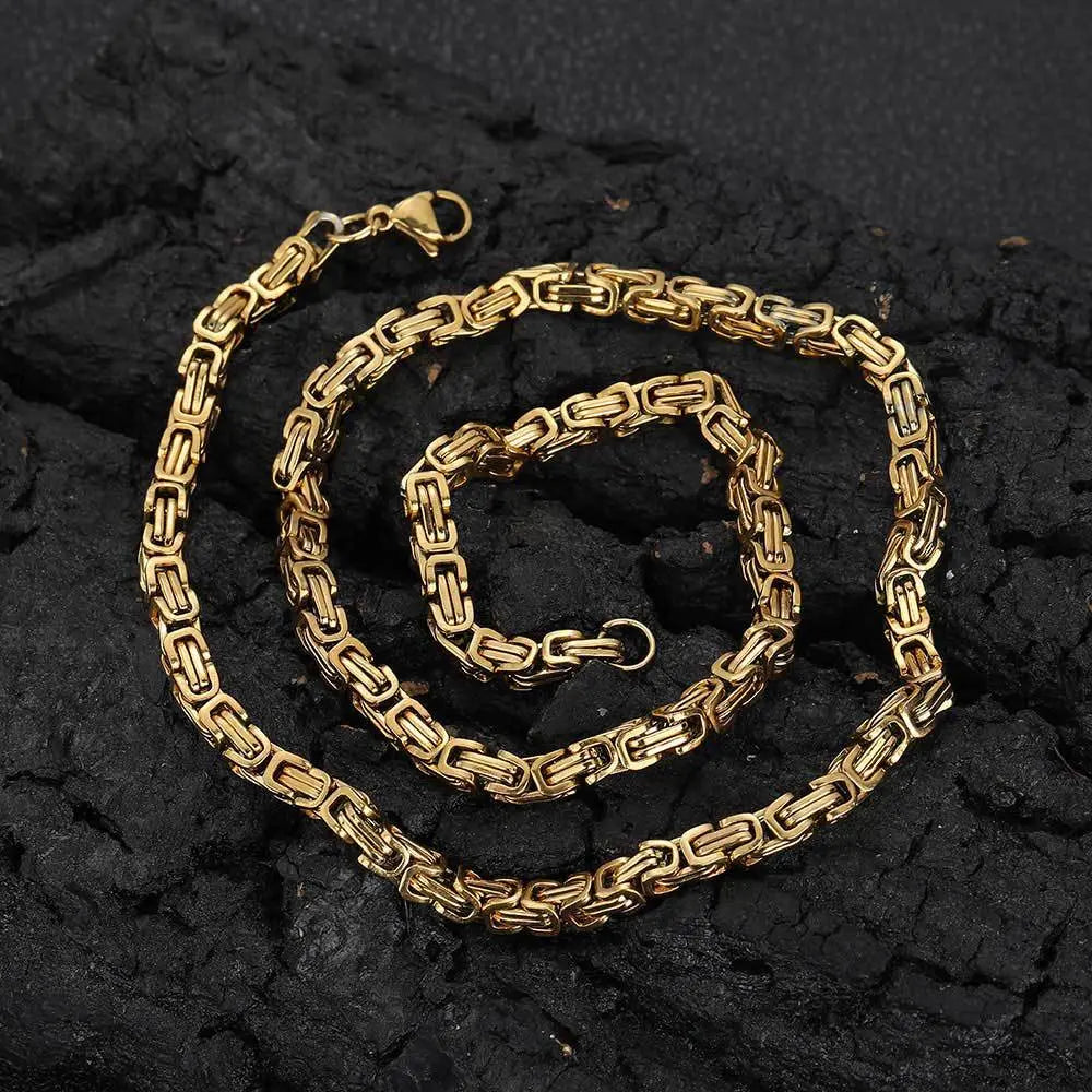 Hip Hop Stainless Steel Imperial Chain-Gold-Woolova
