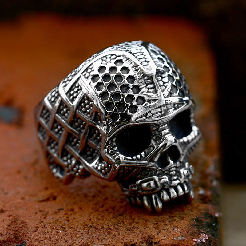 Hip-Hop Punk Stainless Steel Skull Men's Ring-Woolova
