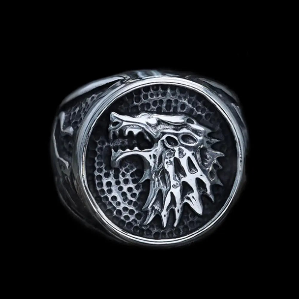 House Stark Direwolf Stainless Steel Ring-Woolova