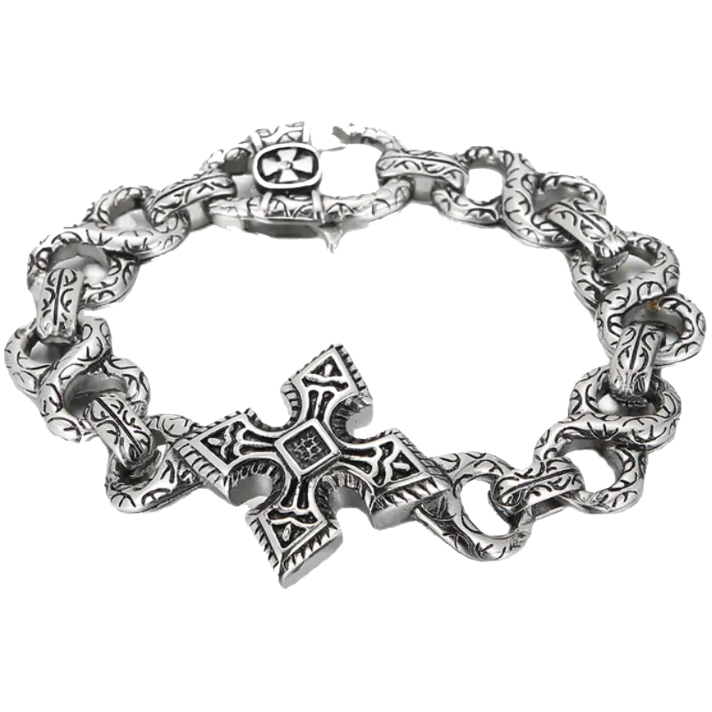 Infinity Chain Cross Stainless Steel Bracelet-Woolova