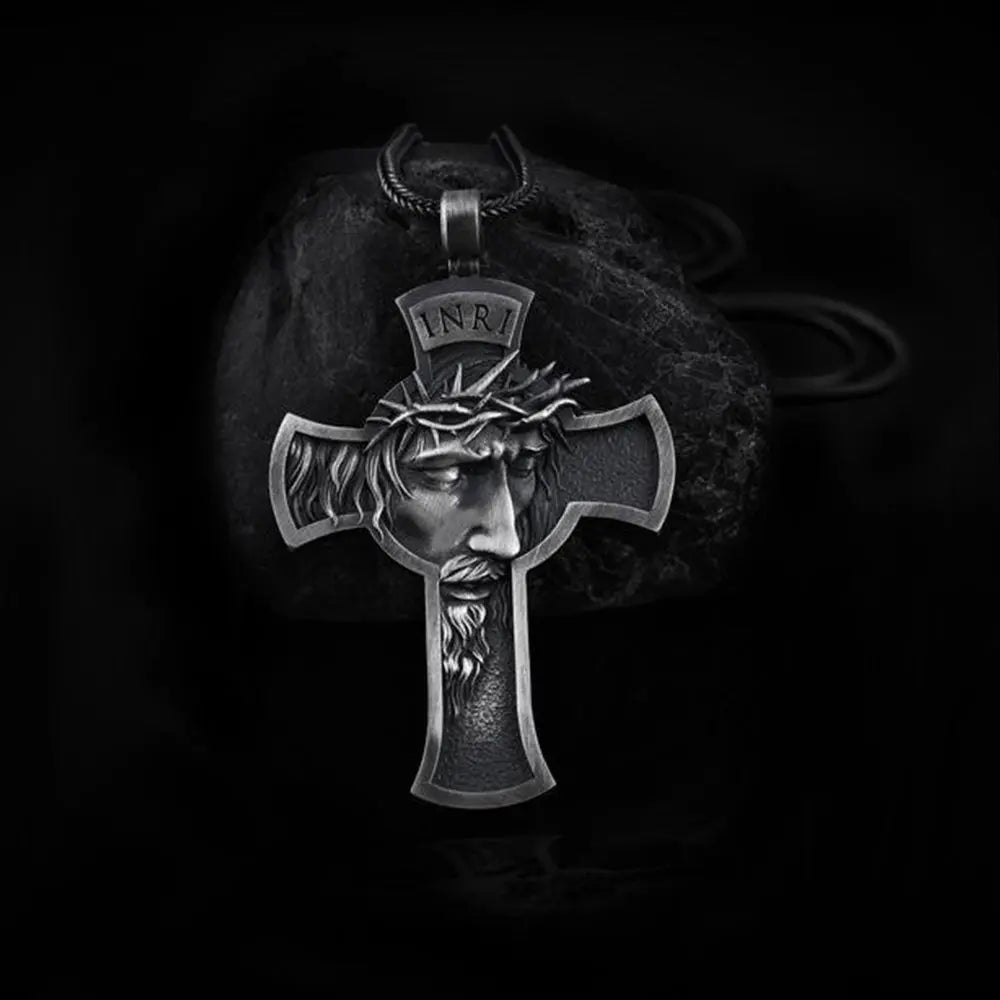 Jesus Christ Face Crucifix-Woolova