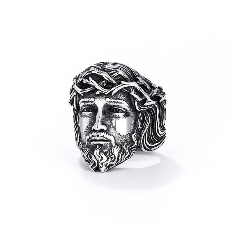 Jesus Crown of Thorns Stainless Steel Ring-Woolova