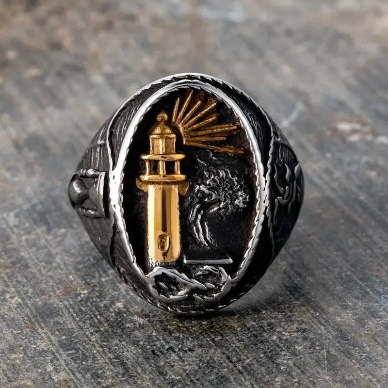 Lighthouse Stainless Steel Ring-Woolova