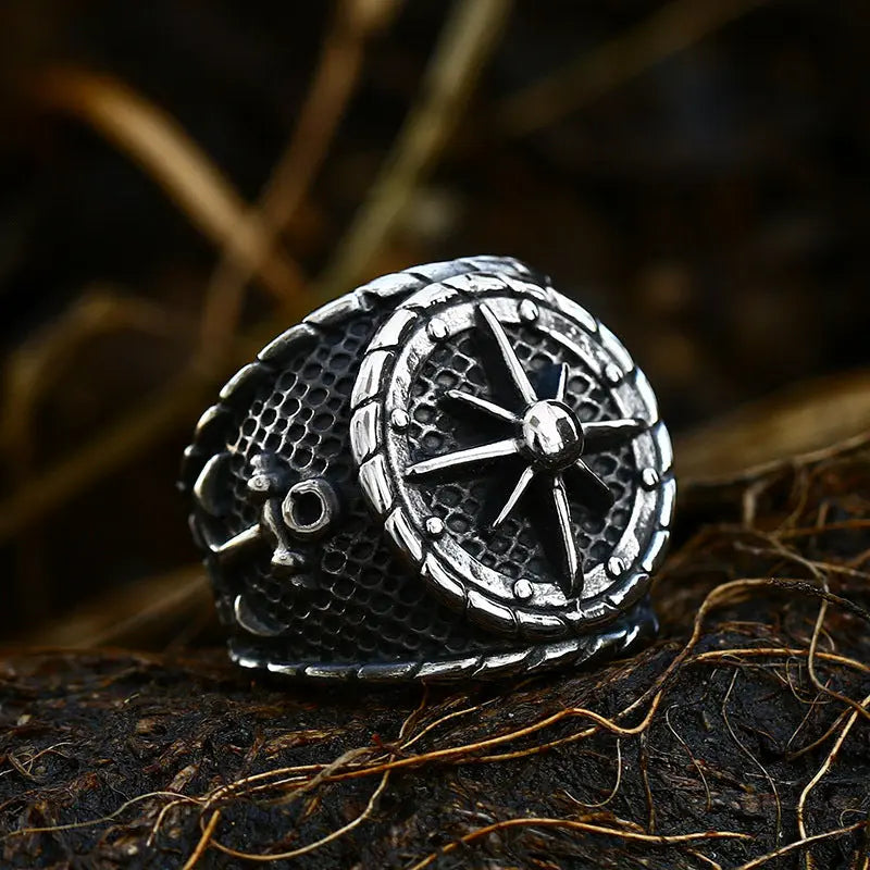 Marine Compass Anchor Stainless Steel Ring-Woolova