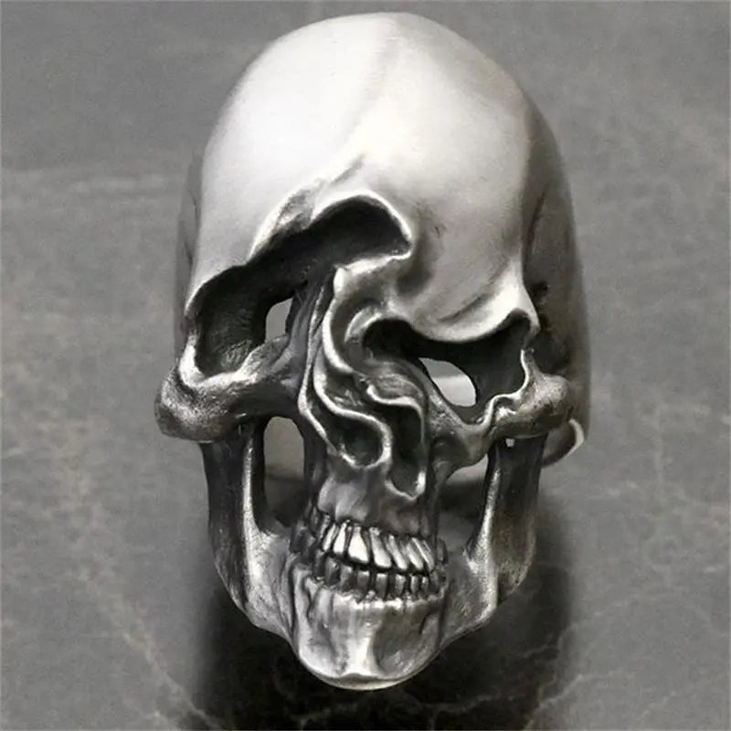 Melting Skull Stainless Steel Ring-Woolova
