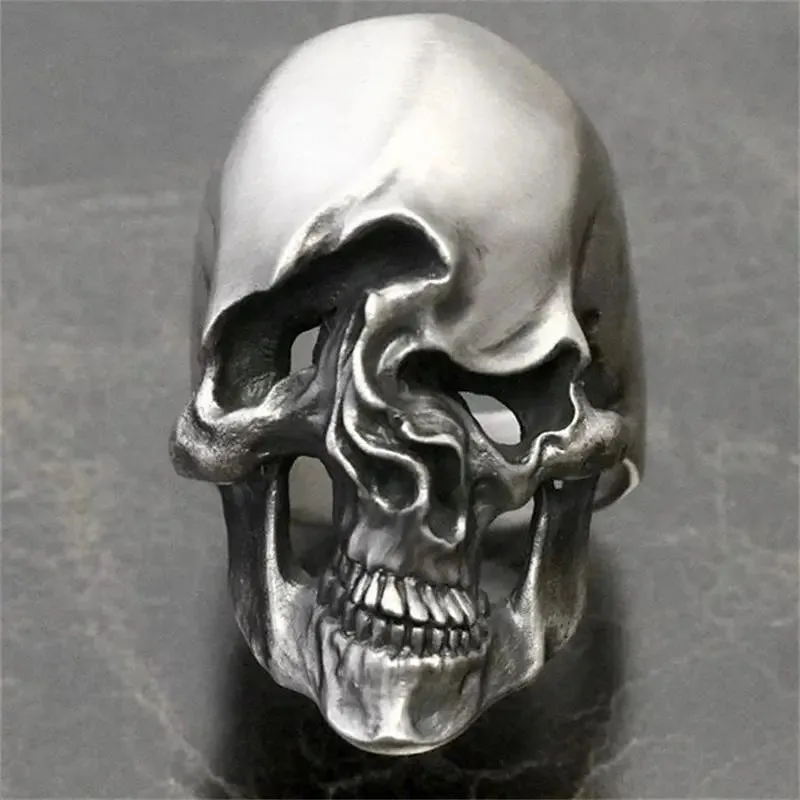 Melting Skull Stainless Steel Ring-Woolova