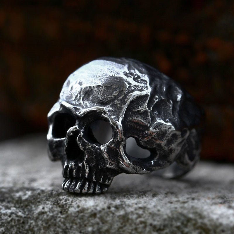 Men's Punk Skull Stainless Steel Ring-Woolova