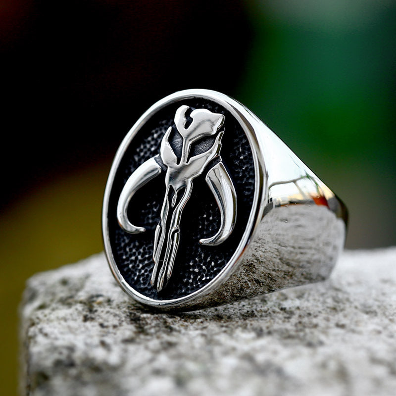 Mythosaur Skull Sigil Stainless Steel Ring-Woolova