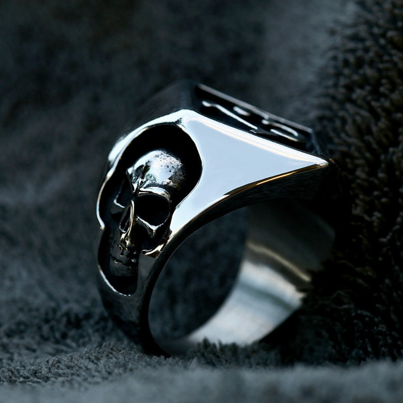 Vintage Lucky 13 Stainless Steel Ring-Woolova