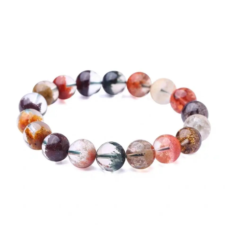 Natural Green Phantom Ghost Quartz Crystal Gemstone Bracelet-Woolova