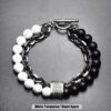 White Turquoise/ Black Agate